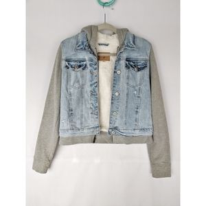Hollister Distressed Jean Jacket with Hood